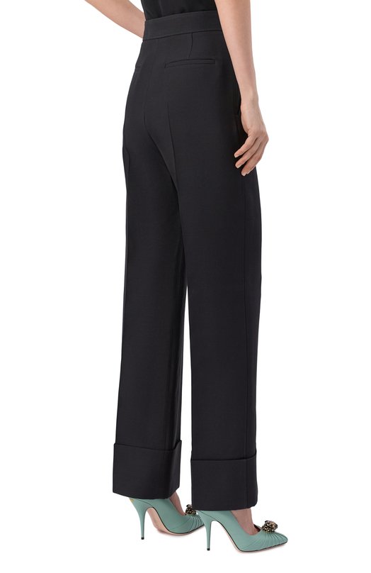 Брюки из шерсти и шелка Valentino 8B3RB6Z7/1CF Чёрный  8B3RB6Z7/1CF Фото 4