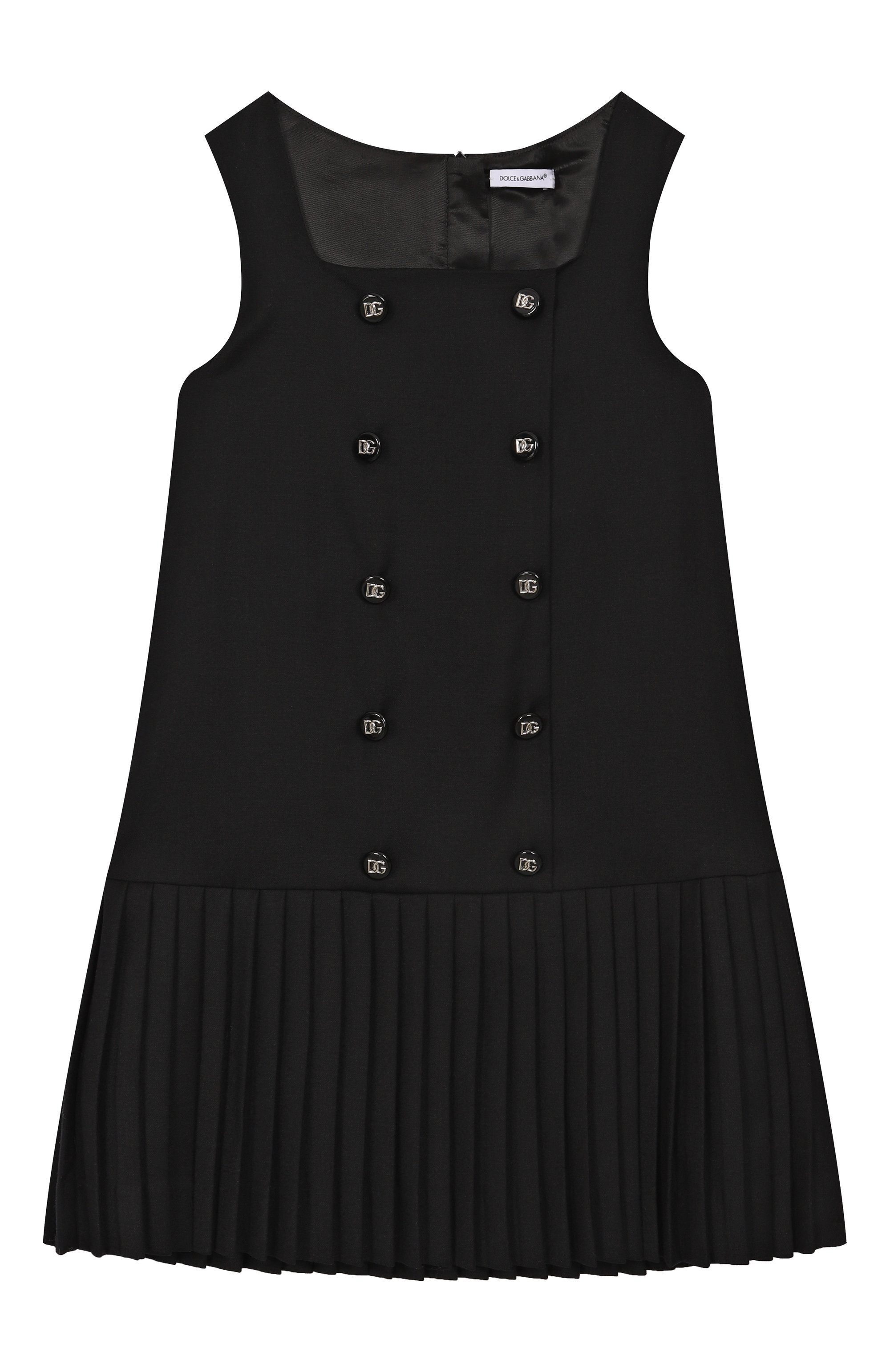 Шерстяной сарафан DOLCE & GABBANA черного цвета по цене 92400 руб., арт. L54DE8/FUBD9/8-14, фото 1 Шерстяной сарафан DOLCE & GABBANA, арт. L54DE8/FUBD9/8-14, фото 1