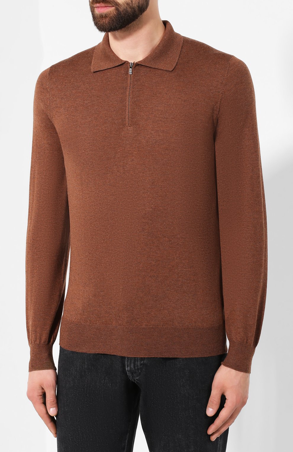 Поло из смеси шерсти и кашемира FIORONI светло-коричневого цвета по цене 66100 руб., арт. M00T0C2, фото 3 Поло из смеси шерсти и кашемира FIORONI, арт. M00T0C2, фото 3