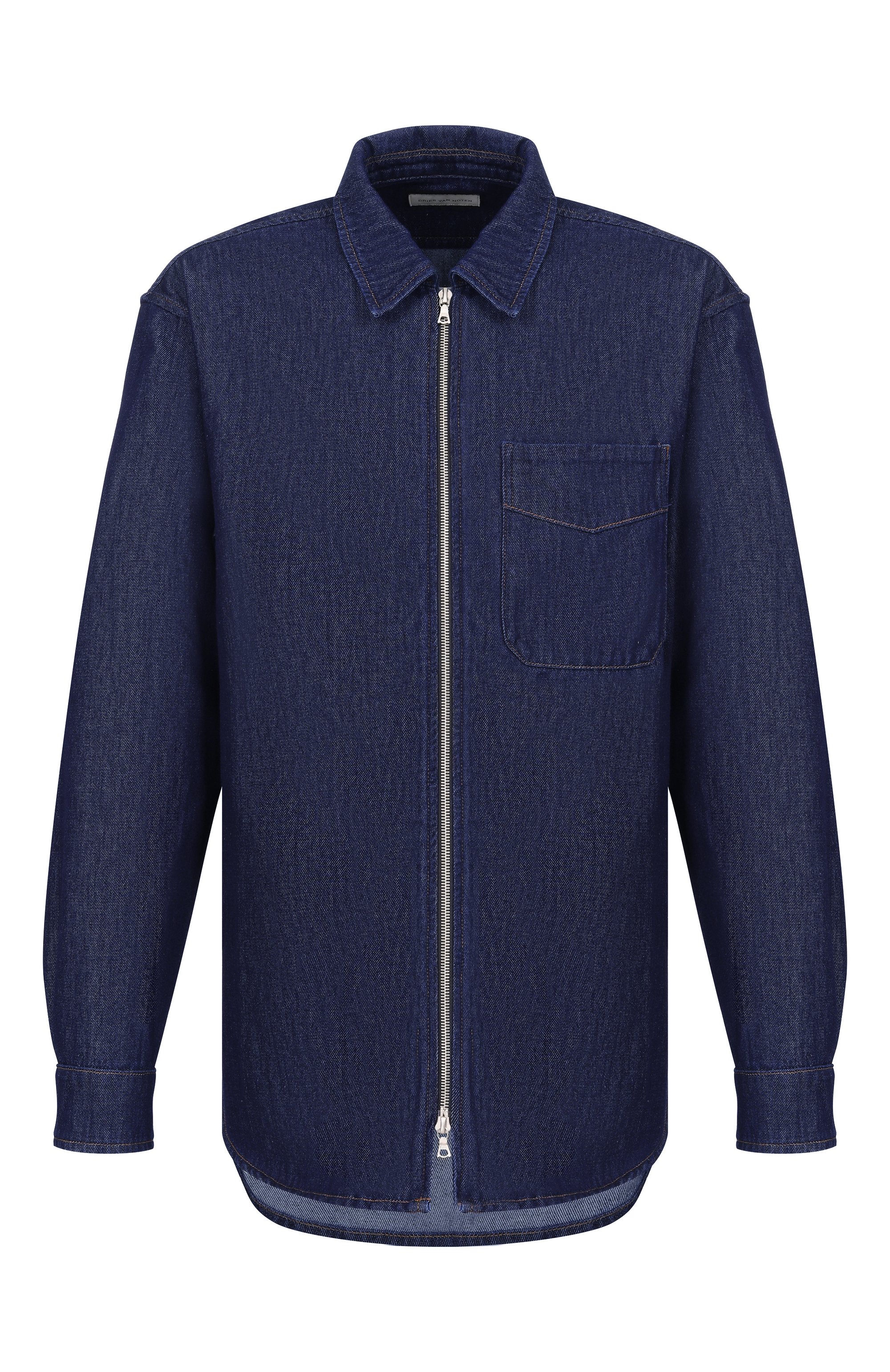 Джинсовая рубашка DRIES VAN NOTEN темно-синего цвета по цене 67550 руб., арт. 020775/3385, фото 1 Джинсовая рубашка DRIES VAN NOTEN, арт. 020775/3385, фото 1