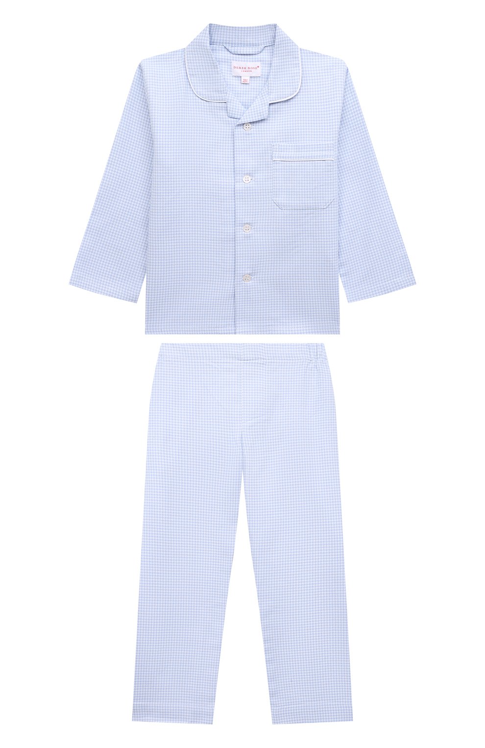 Хлопковая пижама DEREK ROSE голубого цвета по цене 17250 руб., арт. 7025-KELB023, фото 1 Хлопковая пижама DEREK ROSE, арт. 7025-KELB023, фото 1