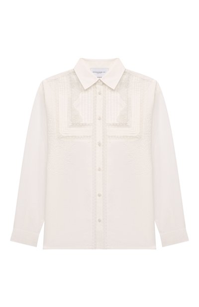 Хлопковая блузка ERMANNO SCERVINO молочного цвета по цене 14750 руб., арт. SFCA026C/CA164, фото 1 Хлопковая блузка ERMANNO SCERVINO, арт. SFCA026C/CA164, фото 1