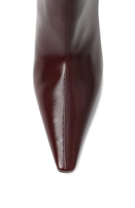 Кожаные ботильоны Ashley 90 Saint Laurent 809284/AAEHF Бордовый  809284/AAEHF Фото 6