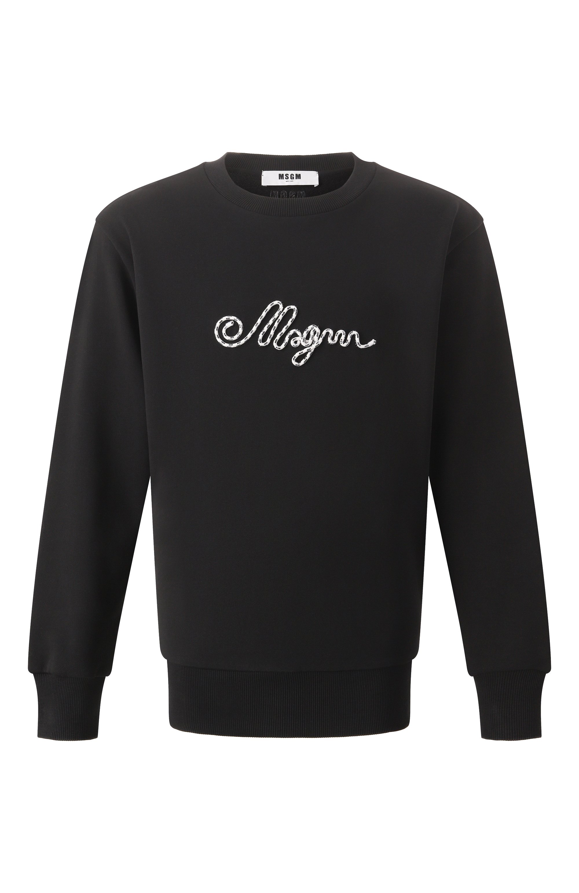 Хлопковый свитшот MSGM черного цвета по цене 23700 руб., арт. 3840MM98/257095, фото 1 Хлопковый свитшот MSGM, арт. 3840MM98/257095, фото 1