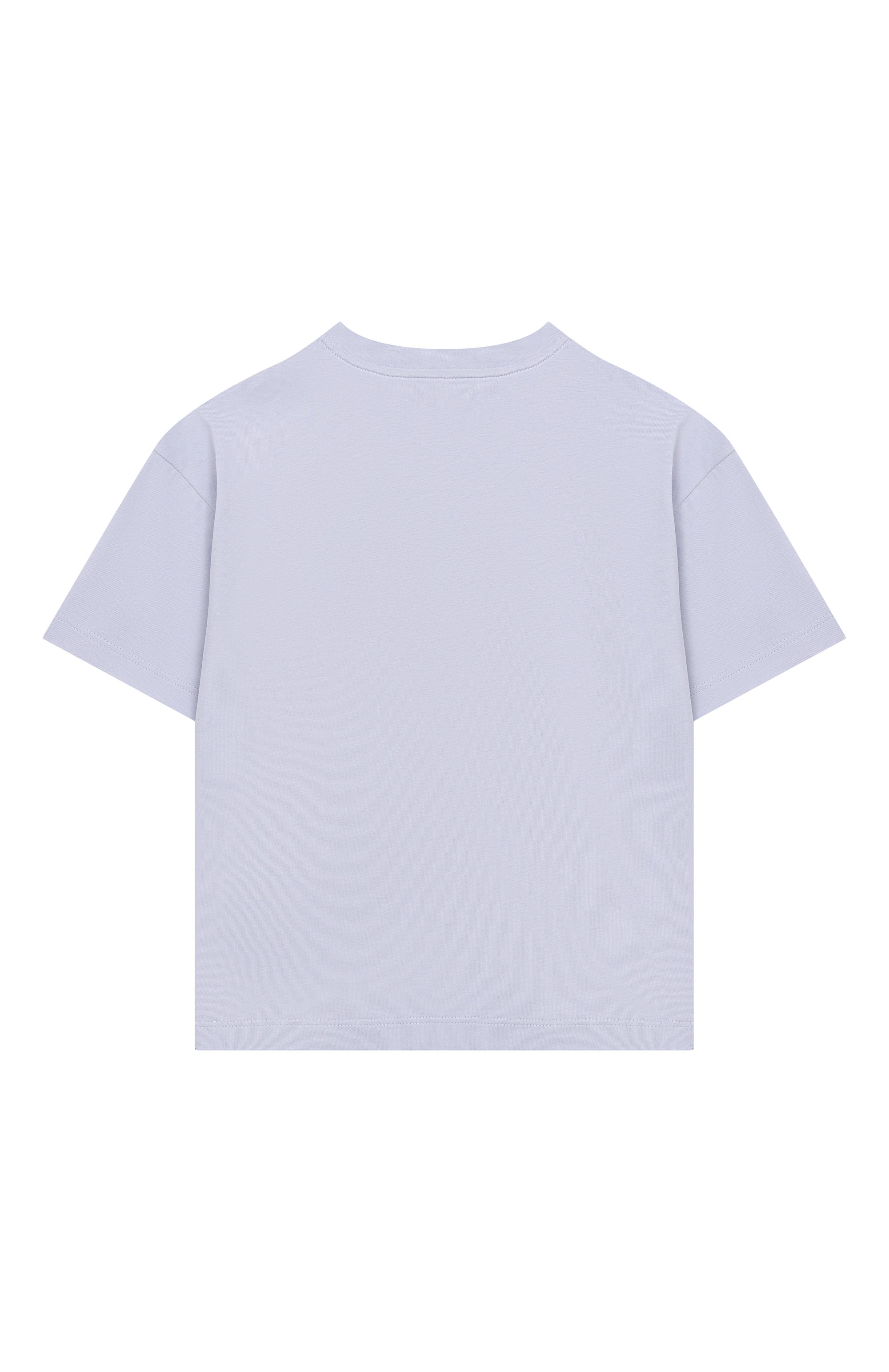 Хлопковая футболка BLUMARINE голубого цвета по цене 9950 руб., арт. BFTS0110/JF054/6-12A, фото 2 Хлопковая футболка BLUMARINE, арт. BFTS0110/JF054/6-12A, фото 2