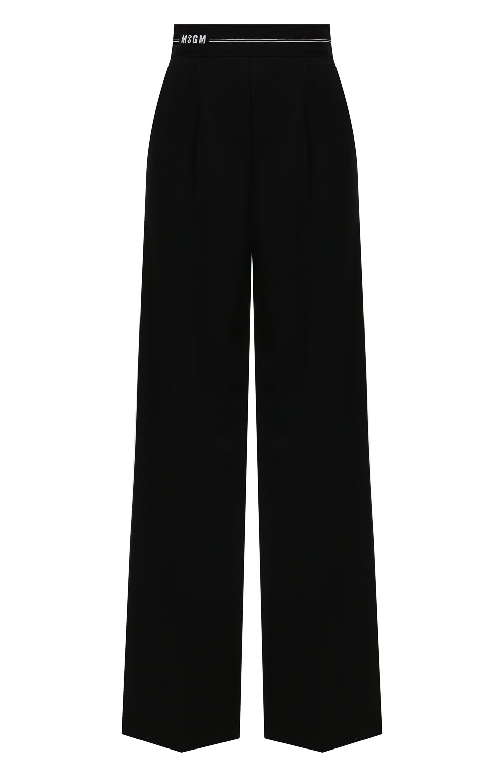 Шерстяные брюки MSGM черного цвета по цене 33600 руб., арт. 3241MDP16 227104, фото 1 Шерстяные брюки MSGM, арт. 3241MDP16 227104, фото 1