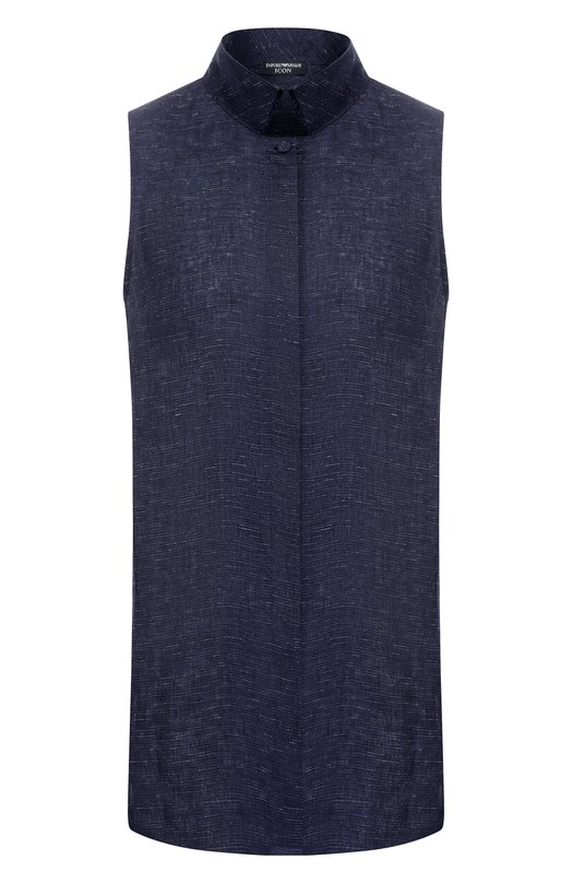 Рубашка изо льна и вискозы Emporio Armani EW000996/TE10381 Синий EW000996/TE10381