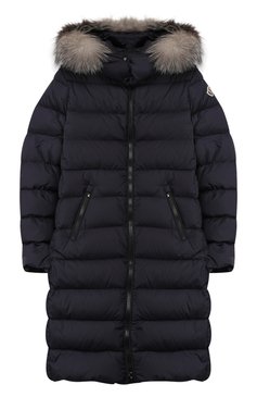 Детская пуховик с капюшоном MONCLER ENFANT синего цвета, арт. E2-954-49921-25-68352/12-14A | Фото 1 (Кросс-КТ: Зима; Девочки Кросс-КТ: Пуховик-верхняя одежда; Рукава: Длинные; Материал внешний: Синтетический материал; Материал сплава: Проставлено, Проверено; Материал подклада: Синтетический материал; Статус проверки: Проверено, Проверена категория; Драгоценные камни: Проставлено; Материал утеплителя: Пух и перо; Ростовка одежда: 16 лет | 164 см)