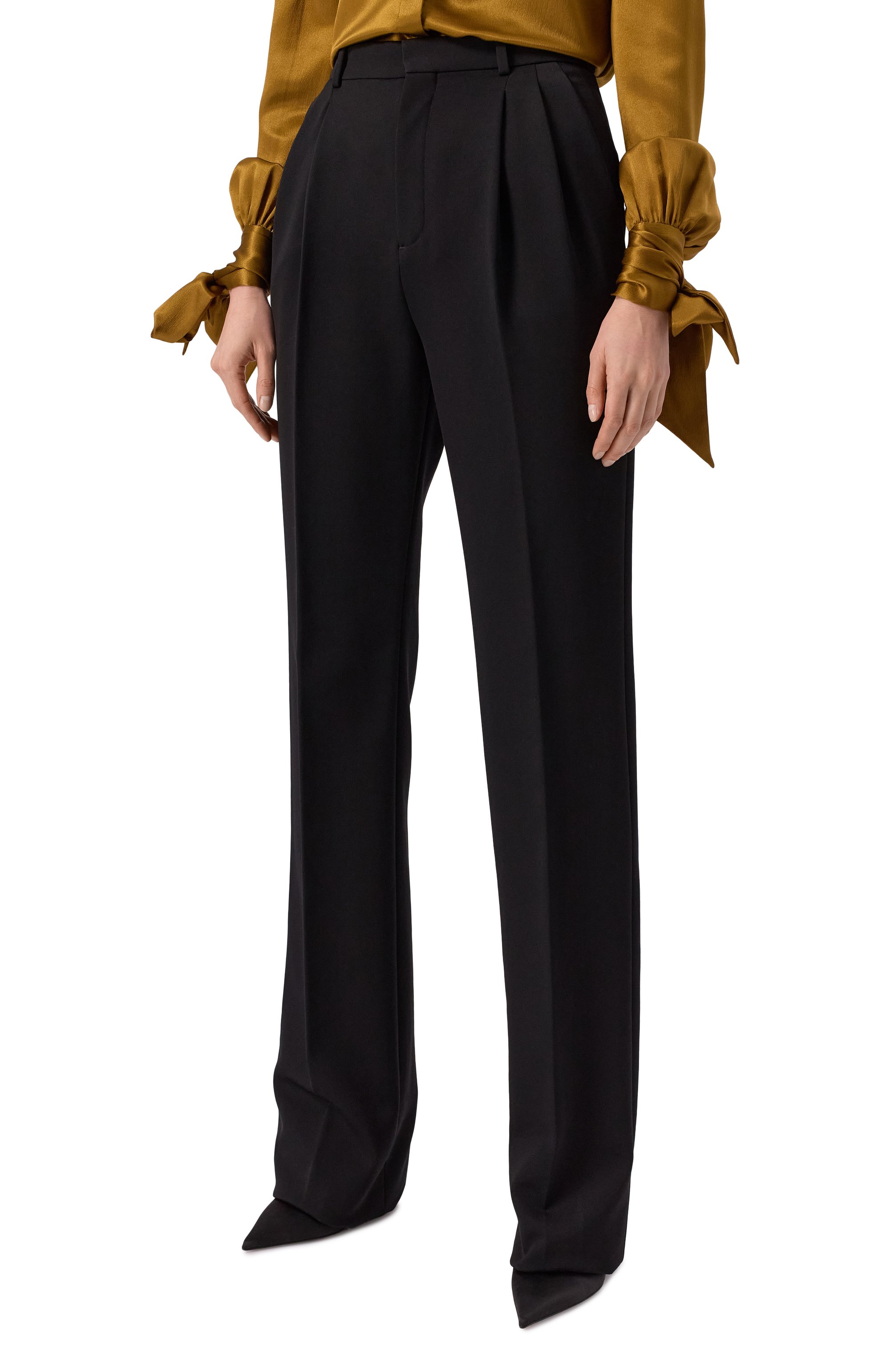 Шерстяные брюки SAINT LAURENT, арт. 777623/Y7E63, фото 3