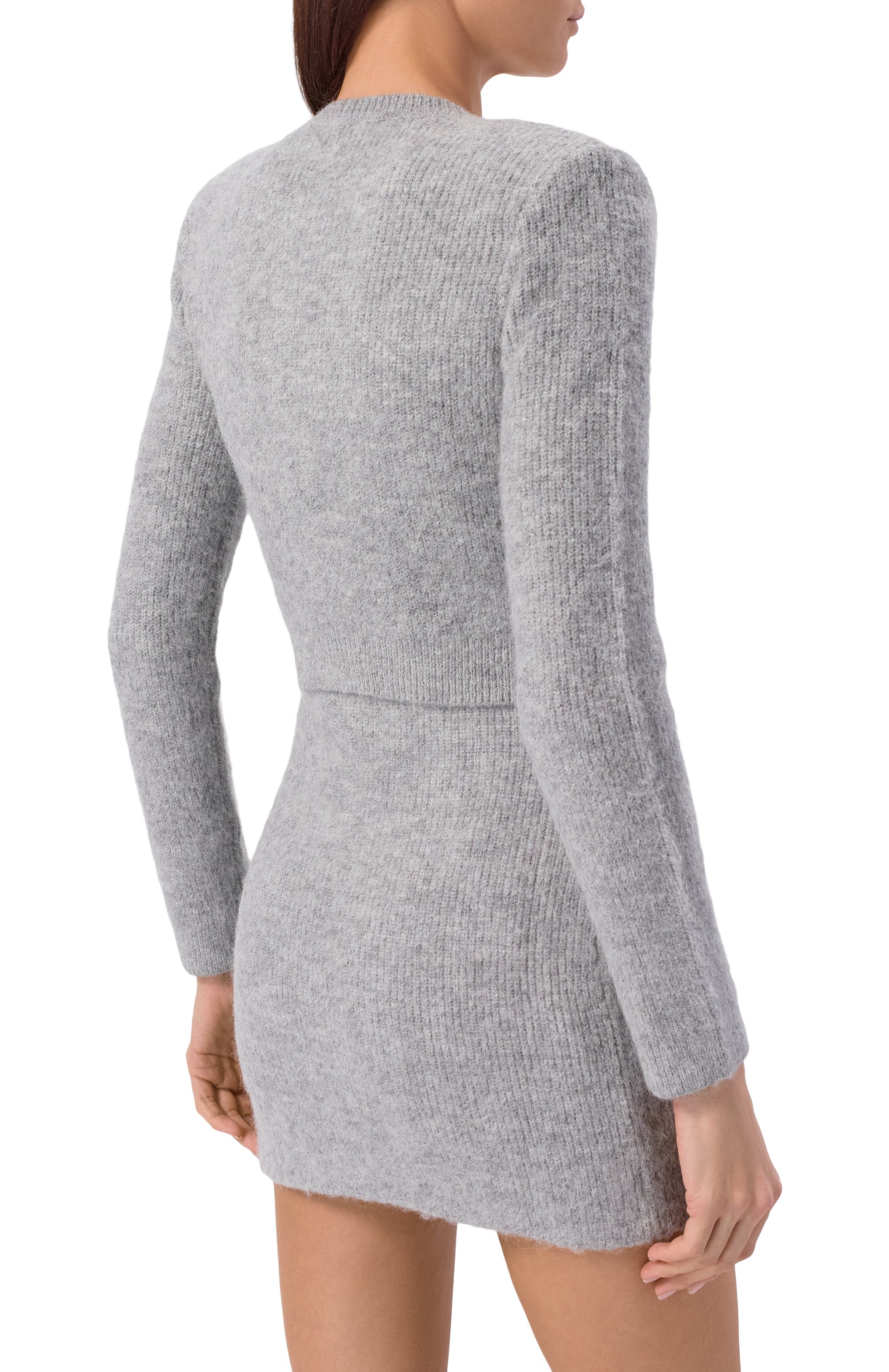 Кардиган SELF-PORTRAIT серого цвета по цене 69950 руб., арт. RS26123CBGR, фото 4 Кардиган SELF-PORTRAIT, арт. RS26123CBGR, фото 4