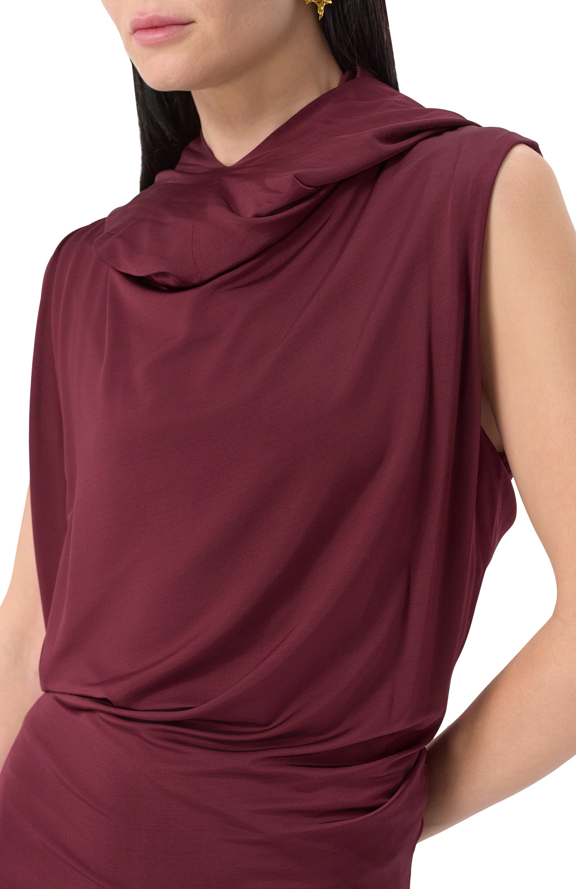 Платье из вискозы MAGDA BUTRYM бордового цвета по цене 206500 руб., арт. 153425, фото 5 Платье из вискозы MAGDA BUTRYM, арт. 153425, фото 5