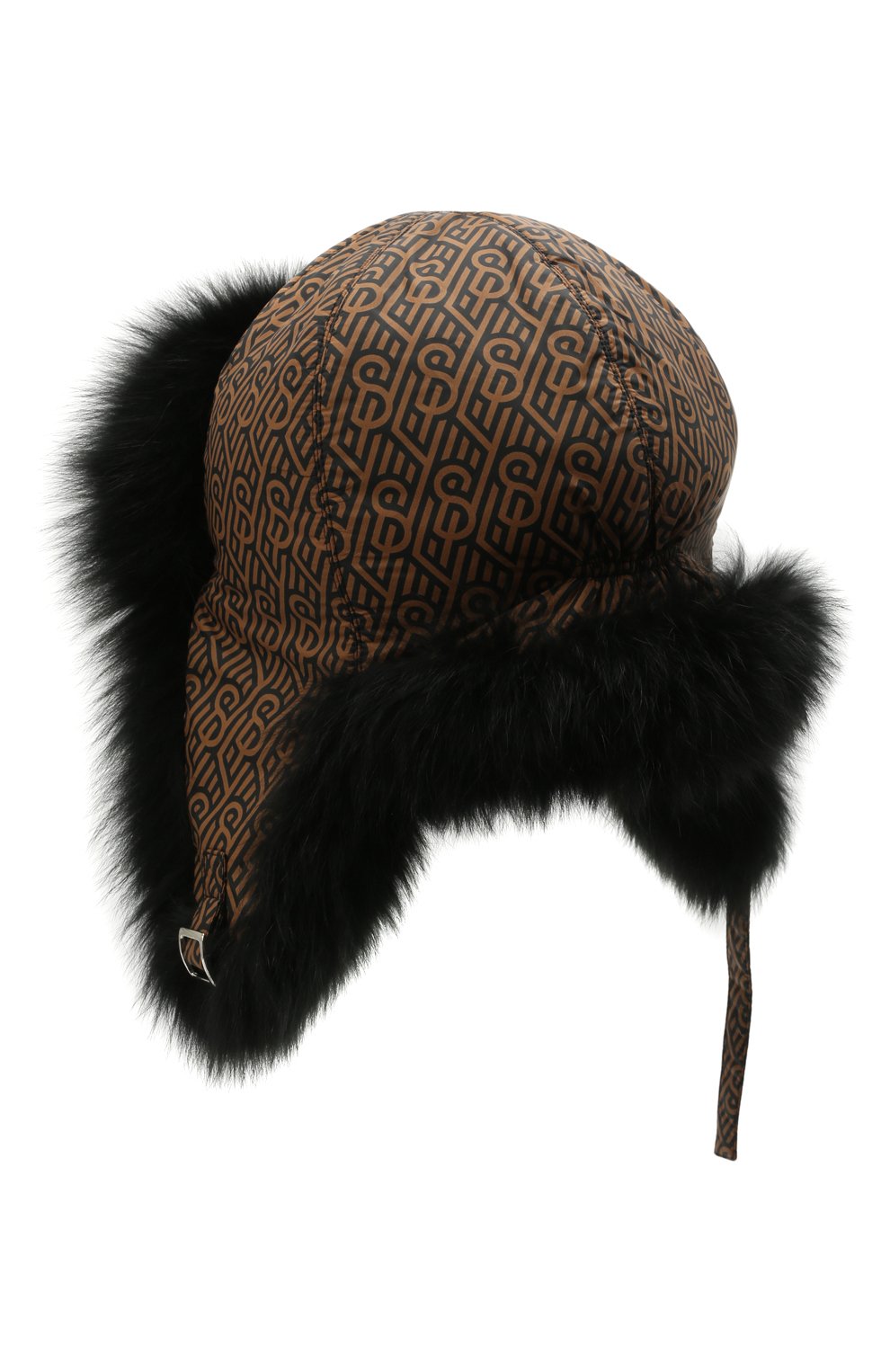 Пуховая шапка-ушанка с мехом YVES SALOMON ENFANT, арт. 21WEA015XXM08W, фото 2