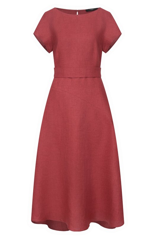 Льняное платье Weekend Max Mara WKDES0RDI0 Бордовый WKDES0RDI0