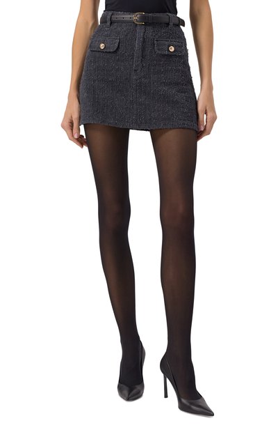 Джинсовая юбка SELF-PORTRAIT серого цвета по цене 33450 руб., арт. RS25820SKGR, фото 3 Джинсовая юбка SELF-PORTRAIT, арт. RS25820SKGR, фото 3