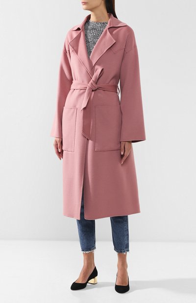 Пальто из смеси шерсти и шелка NANUSHKA, арт. ALAM0_DUSTY PINK_D0UBLE W00L, фото 3