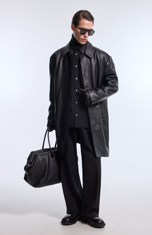 Кожаное пальто Balenciaga 849986/TNS13 Чёрный  849986/TNS13 Фото 6