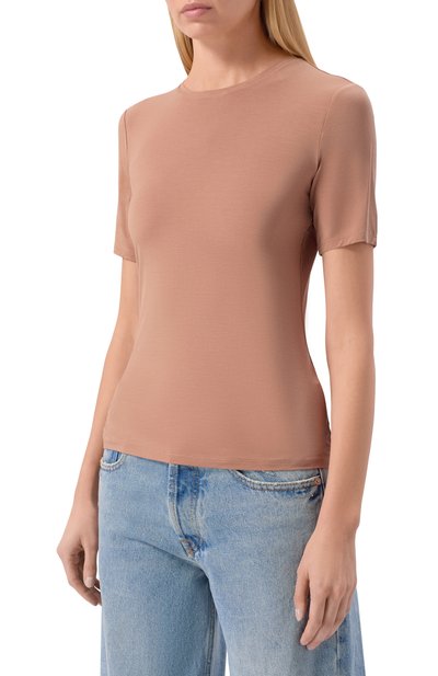 Футболка 12 STOREEZ бежевого цвета по цене 5300 руб., арт. 136518, фото 3 Футболка 12 STOREEZ, арт. 136518, фото 3