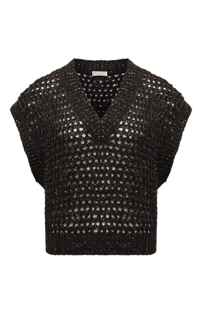 Женский жилет из шелка и льна BRUNELLO CUCINELLI, арт. MEA360402P