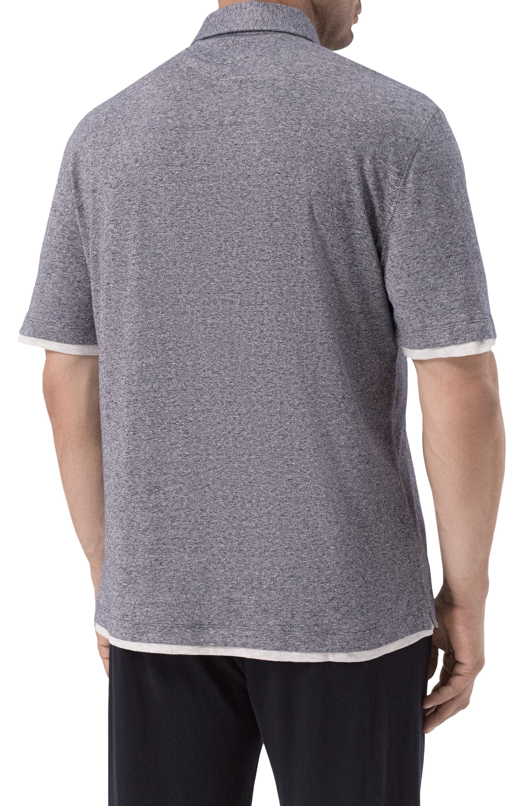 Поло изо льна и хлопка BRUNELLO CUCINELLI, арт. MW8353966W, фото 4