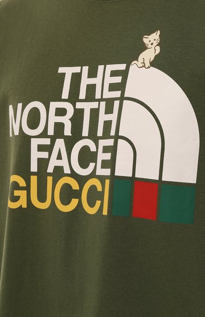 Хлопковая футболка the north face x gucci GUCCI, арт. 616036 XJDRD, фото 5