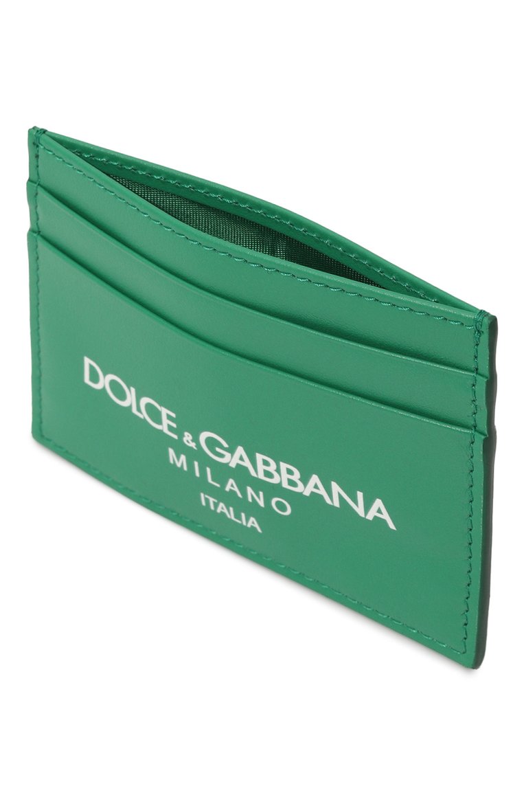 Мужской кожаный футляр для кредитных карт DOLCE & GABBANA зеленого цвета, арт. BP0330/AN244 | Фото 3 (Нос: Не проставлено; Материал: Натуральная кожа)