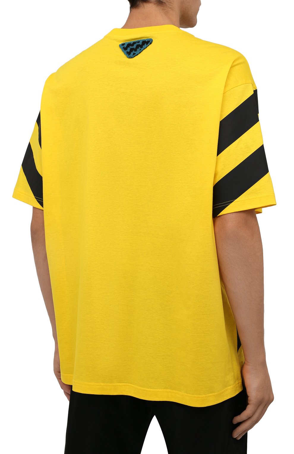 Хлопковая футболка PRADA, арт. UJN741-1ZWB-F0AG4-211, фото 4