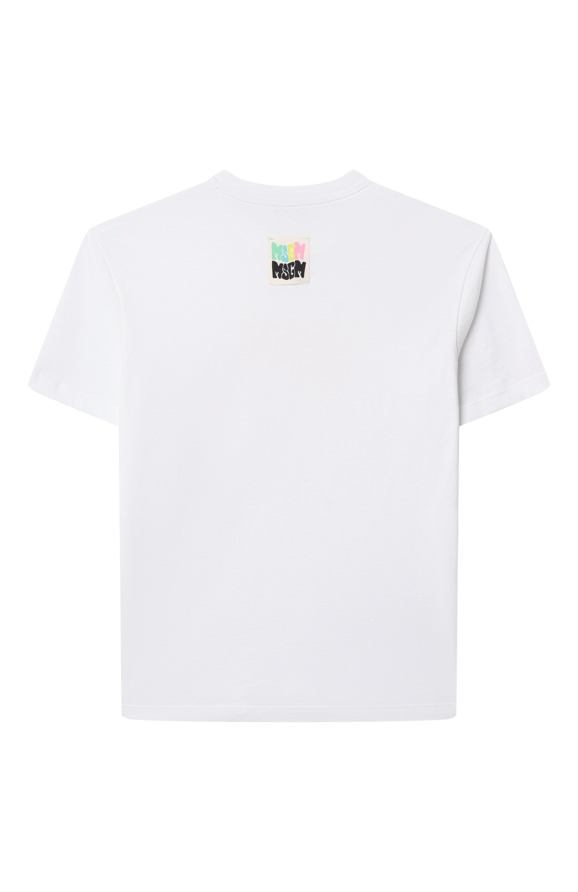 Хлопковая футболка MSGM KIDS белого цвета по цене 7785 руб., арт. S5MSJGTH241, фото 2 Хлопковая футболка MSGM KIDS, арт. S5MSJGTH241, фото 2