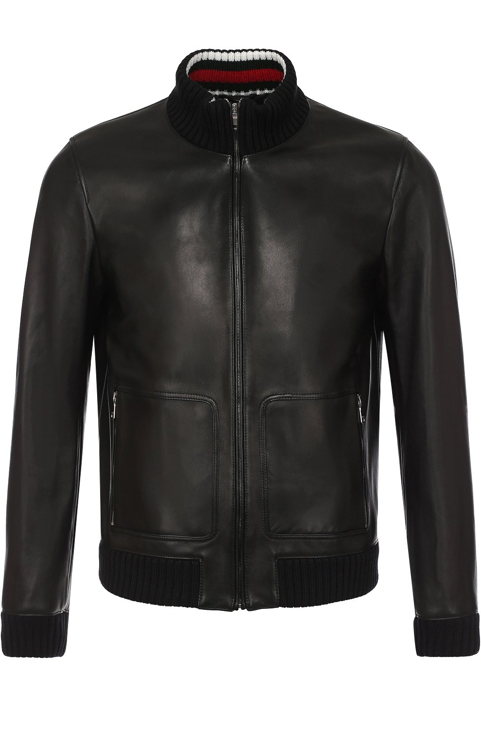 Кожаный бомбер на молнии с воротником-стойкой GUCCI, арт. 408378/XG136, фото 1