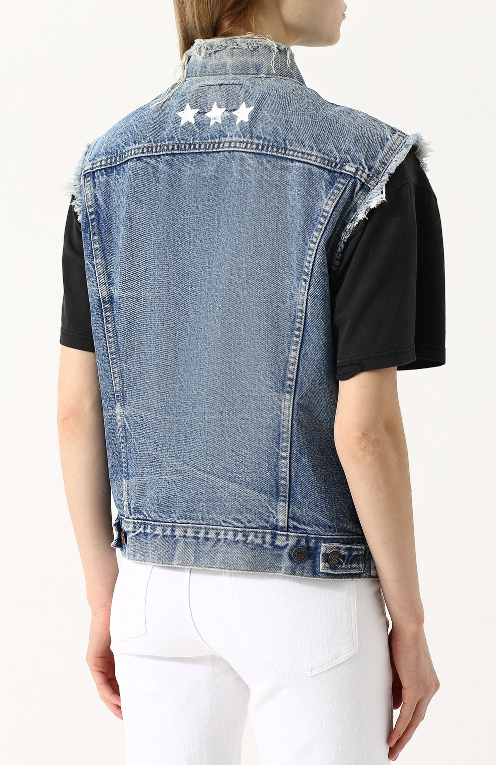 Джинсовый жилет с потертостями и бахромой ICONS OF CALIFORNIA, арт. PDVT_PS18, фото 4