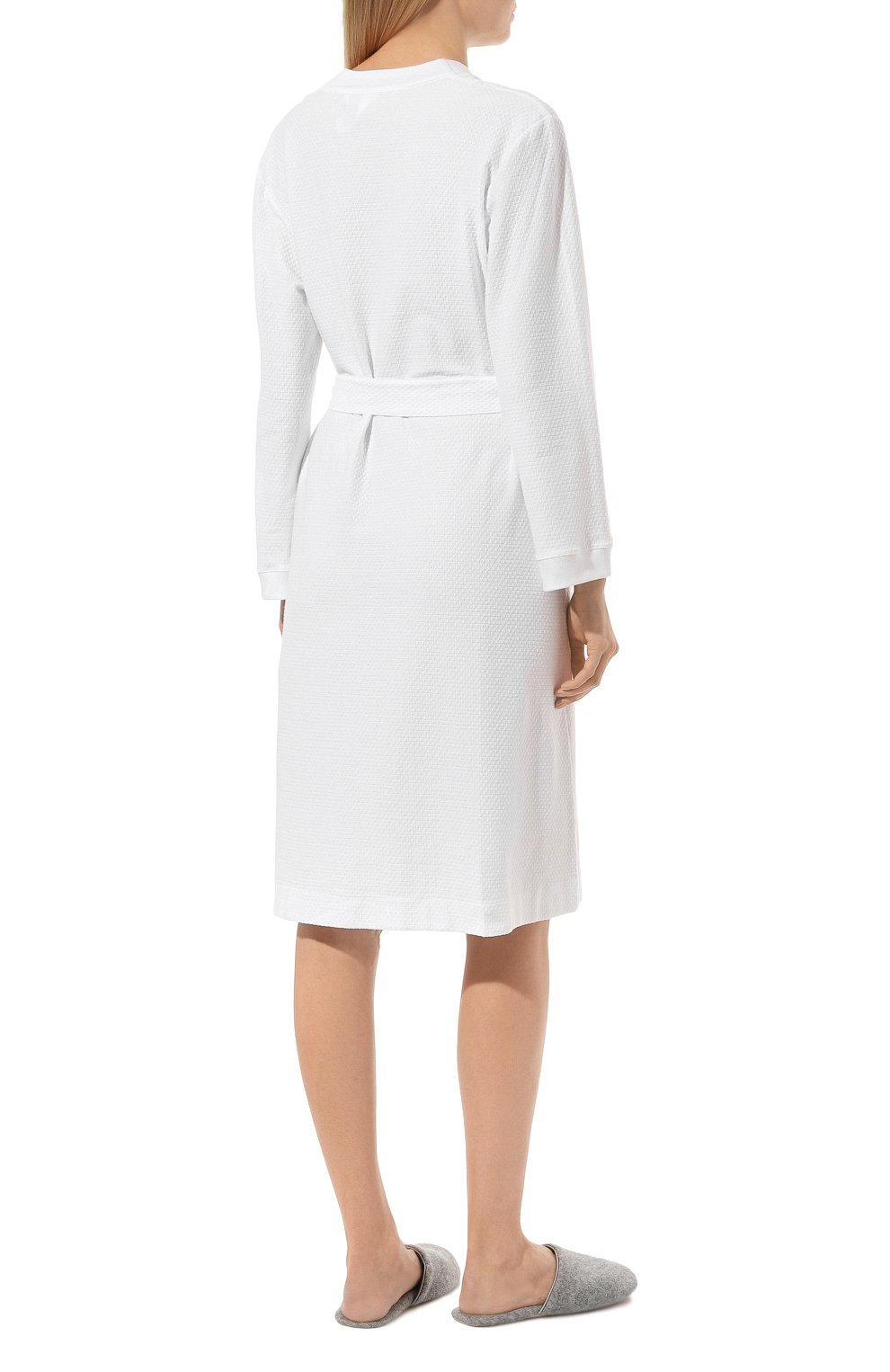 Хлопковый халат HANRO белого цвета по цене 29810 руб., арт. 077303., фото 4 Хлопковый халат HANRO, арт. 077303., фото 4