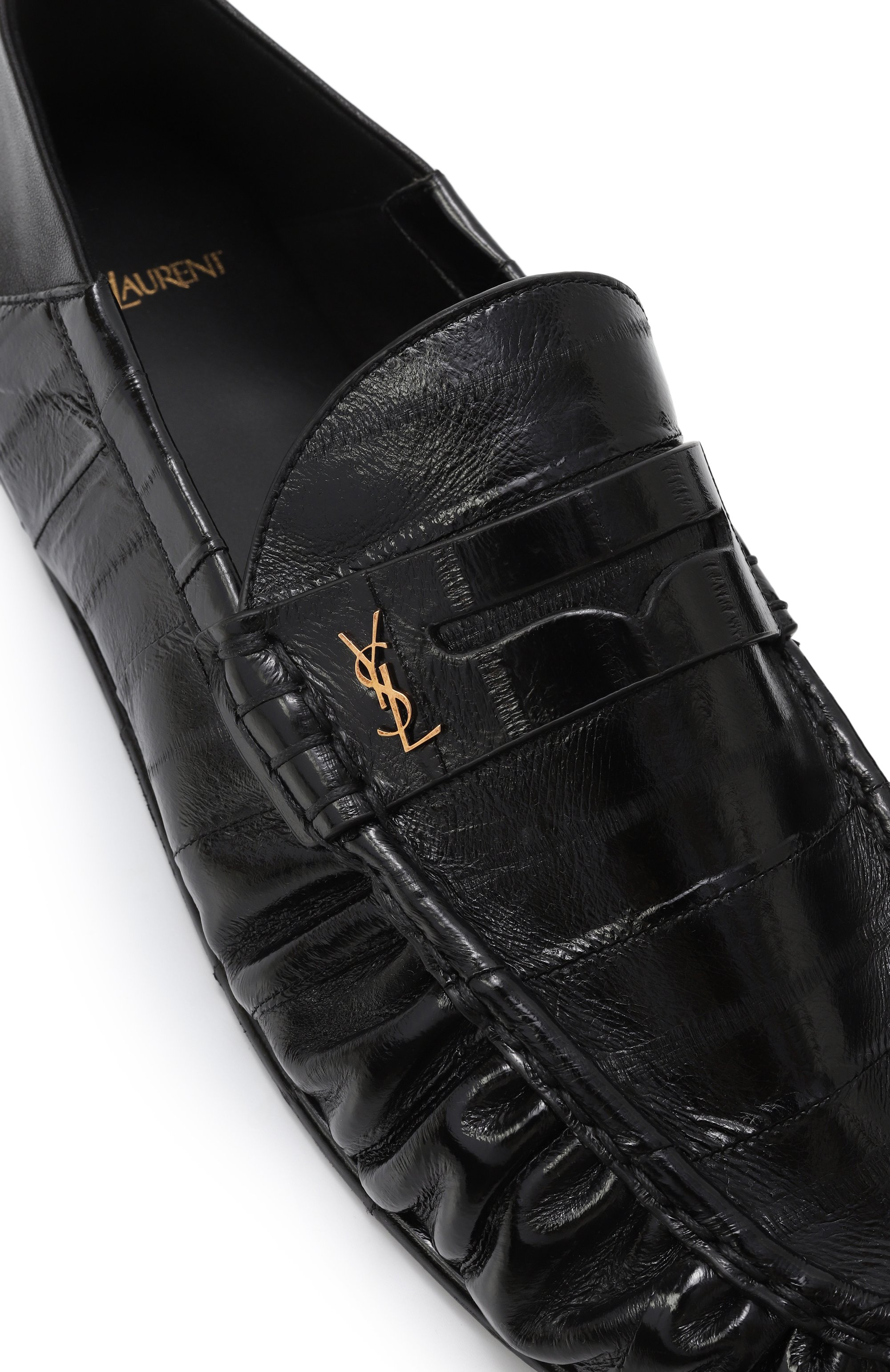 Кожаные лоферы SAINT LAURENT, арт. 818401/0WXAC, фото 7