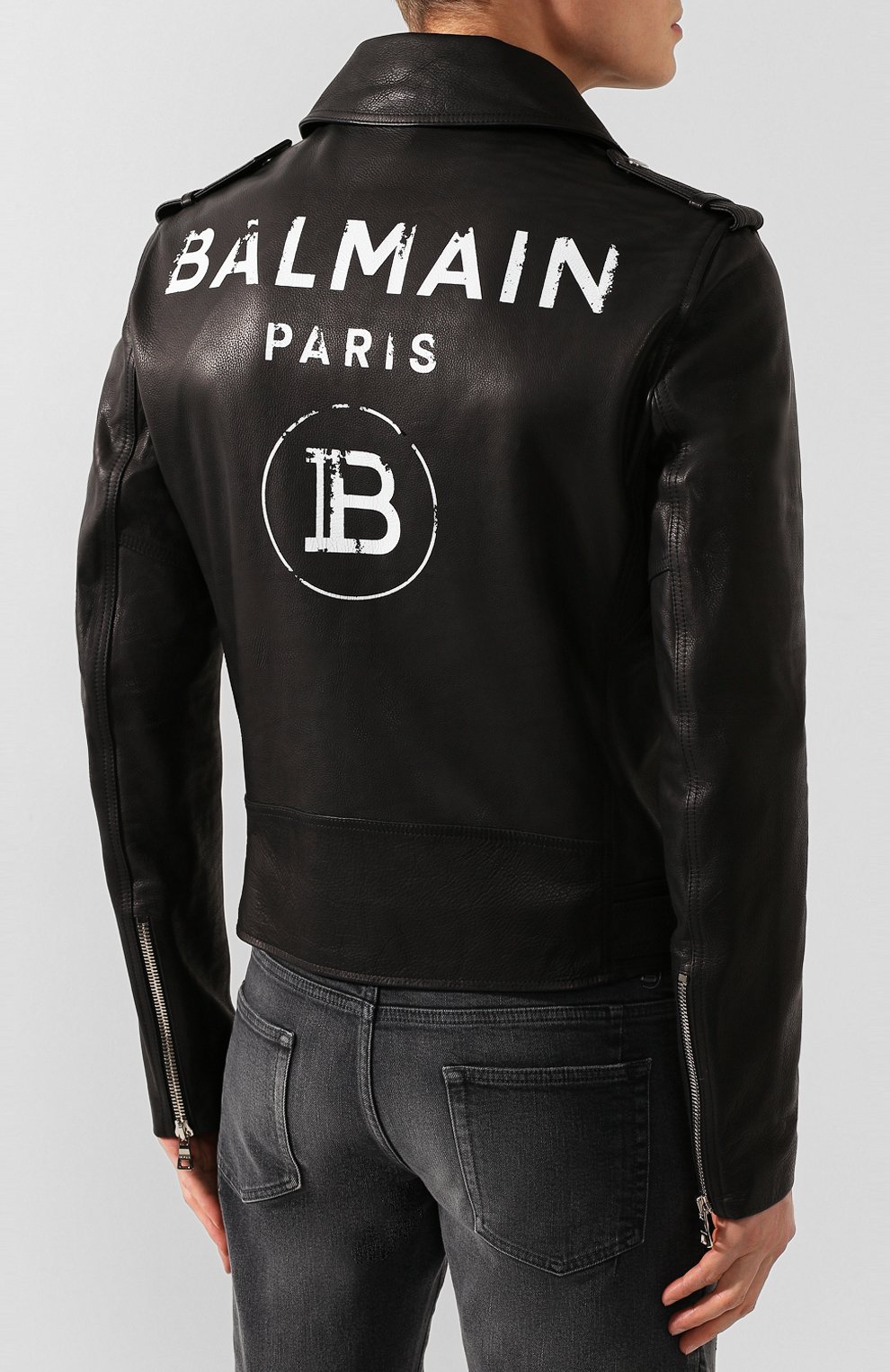 Кожаная куртка BALMAIN черного цвета по цене 277000 руб., арт. TH18508/L065, фото 4 Кожаная куртка BALMAIN, арт. TH18508/L065, фото 4