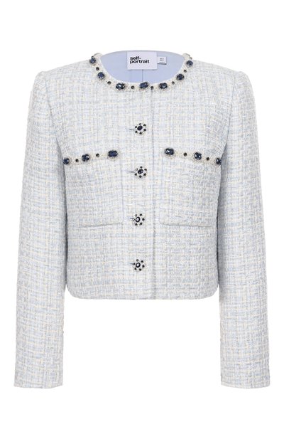 Твидовый жакет SELF-PORTRAIT, арт. SS25008JBL, фото 1