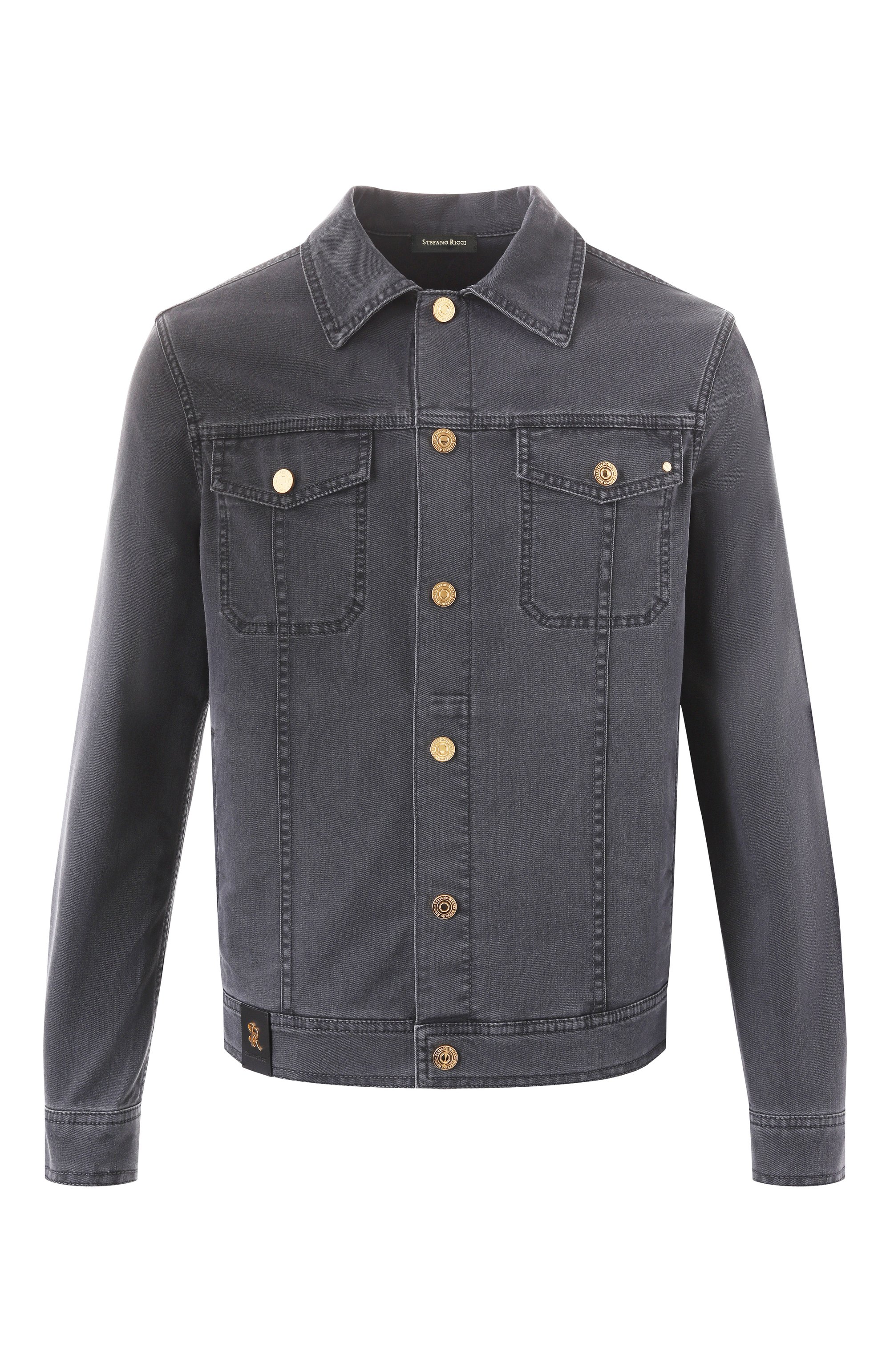 Джинсовая куртка STEFANO RICCI темно-серого цвета по цене 184000 руб., арт. MFJ5102070/T286BK, фото 1 Джинсовая куртка STEFANO RICCI, арт. MFJ5102070/T286BK, фото 1