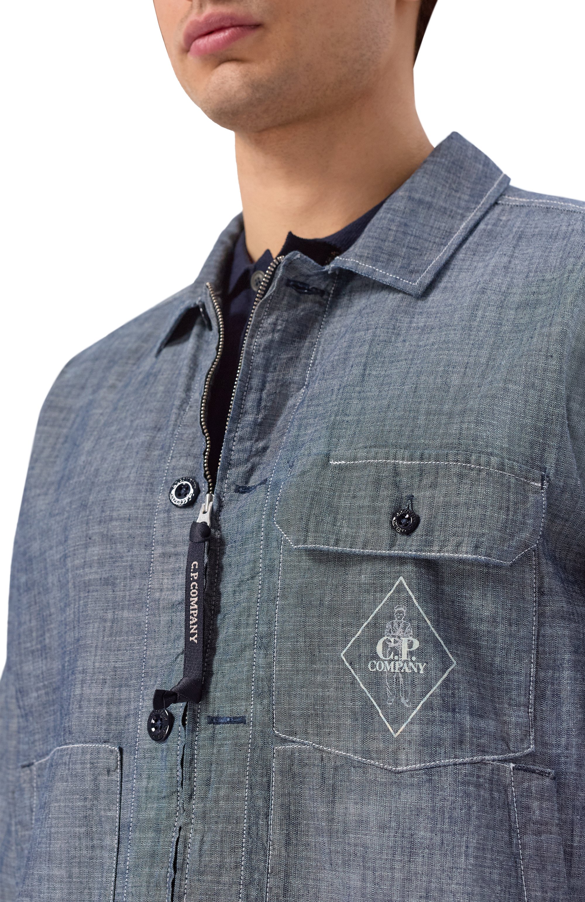 Хлопковая куртка-рубашка C.P. COMPANY, арт. 20CMSH195A/110065W, фото 5