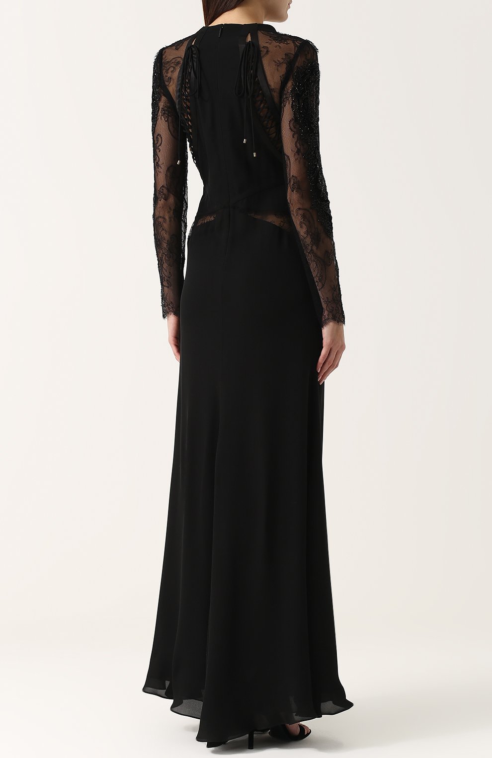 Платье-макси с кружевными рукавами и v-образным вырезом ROBERTO CAVALLI, арт. FQR144/GG047, фото 4