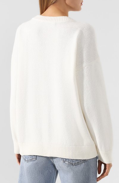 Хлопковый пуловер PHILOSOPHY DI LORENZO SERAFINI белого цвета по цене 52700 руб., арт. A0910/708, фото 4 Хлопковый пуловер PHILOSOPHY DI LORENZO SERAFINI, арт. A0910/708, фото 4