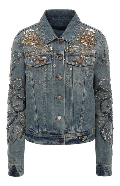 Женская джинсовая куртка PRADA, арт. GFB281-1ZWC-F0008-212