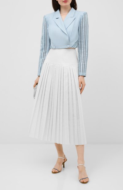 Шелковый жакет ULYANA SERGEENKO голубого цвета по цене 190000 руб., арт. GCC012SS19P (0801т19), фото 2 Шелковый жакет ULYANA SERGEENKO, арт. GCC012SS19P (0801т19), фото 2