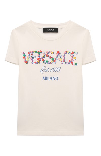 Хлопковая футболка VERSACE, арт. 1000052/1A11464/4-6