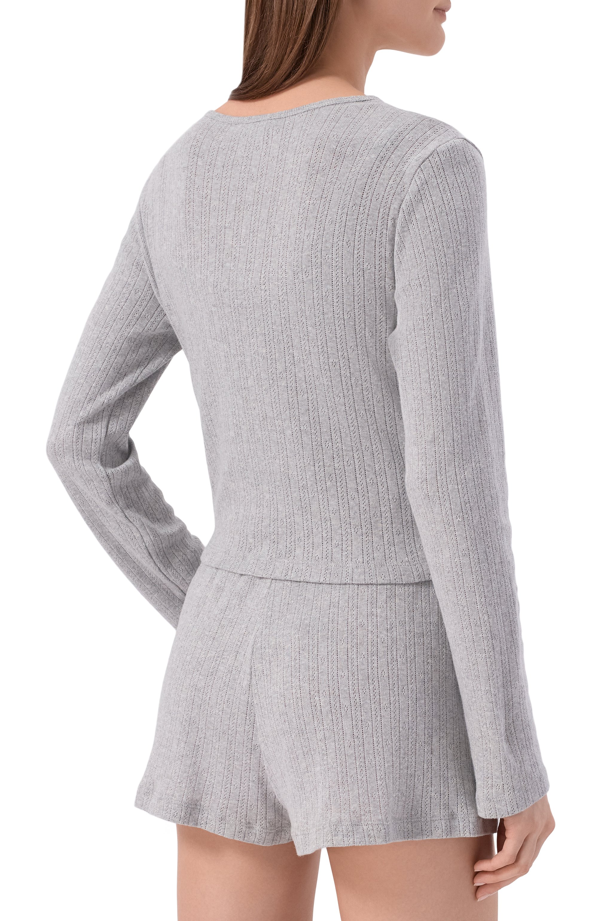 Хлопковый кардиган SPORTY AND RICH серого цвета по цене 20750 руб., арт. CA04576326GY03, фото 4 Хлопковый кардиган SPORTY AND RICH, арт. CA04576326GY03, фото 4