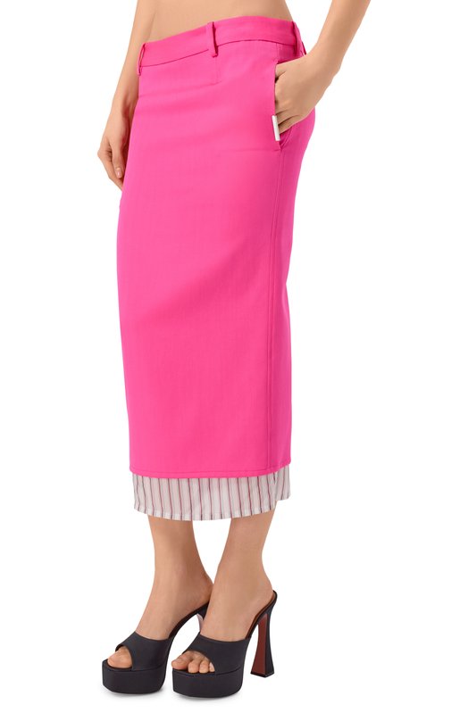 Шерстяная юбка The Attico 260WCS00298/WWW068AA Розовый  260WCS00298/WWW068AA Фото 3