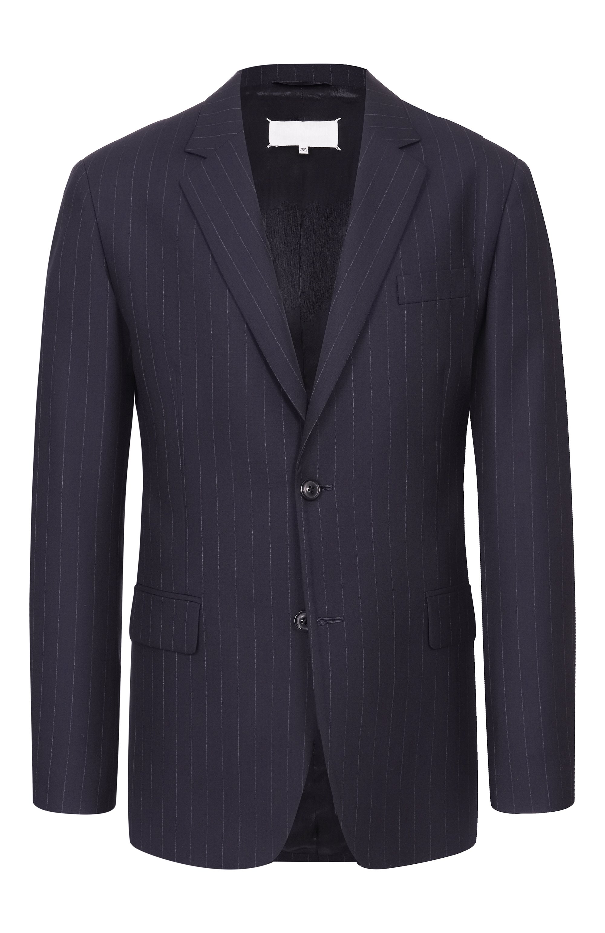 Шерстяной жакет MAISON MARGIELA синего цвета по цене 313500 руб., арт. S29BN0414/M35581, фото 1 Шерстяной жакет MAISON MARGIELA, арт. S29BN0414/M35581, фото 1