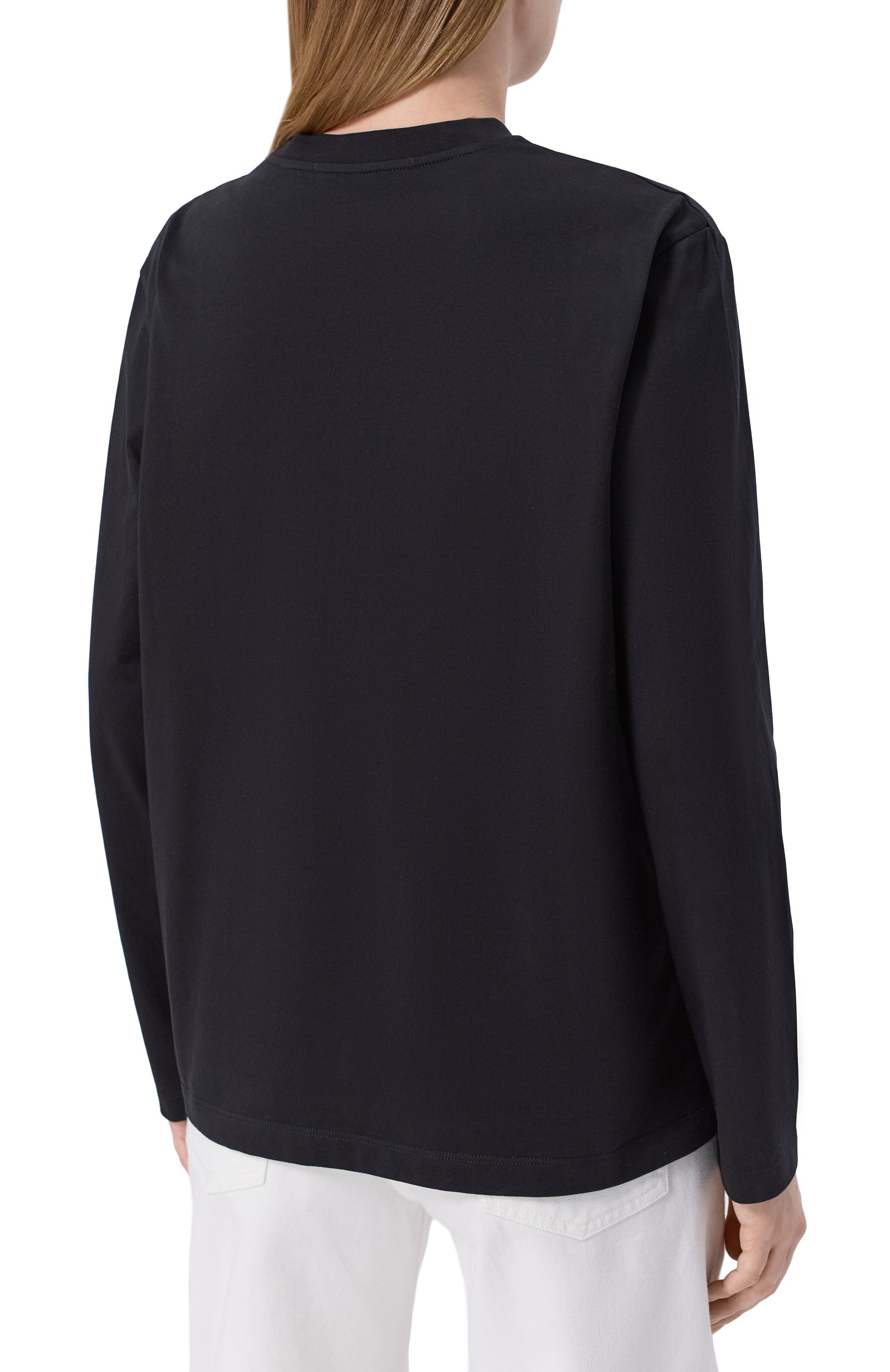 Хлопковый лонгслив MSGM черного цвета по цене 19950 руб., арт. 4041MDM111D/267002, фото 4 Хлопковый лонгслив MSGM, арт. 4041MDM111D/267002, фото 4