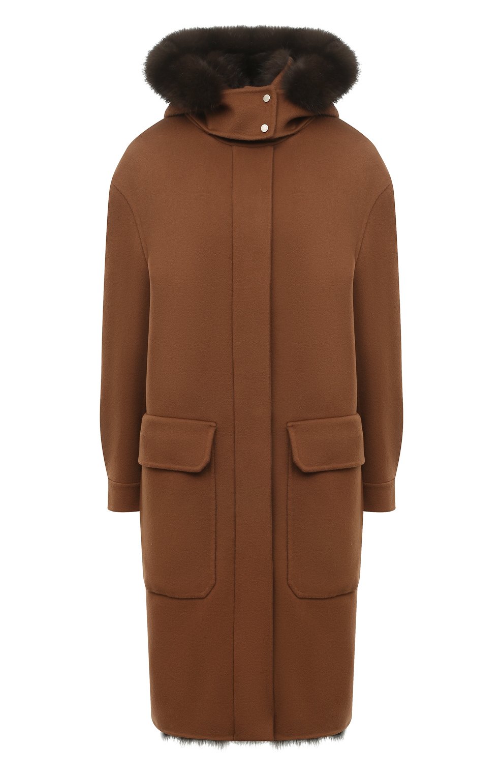 Кашемировое пальто с меховой отделкой LORO PIANA, арт. FAM0329, фото 1