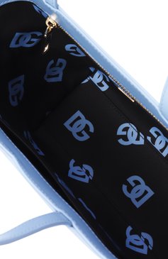 Женская сумка-тоут dg logo small DOLCE & GABBANA голубого цвета, арт. BB7337/AW576 | Фото 5 (Материал: Натуральная кожа; Размер: small)