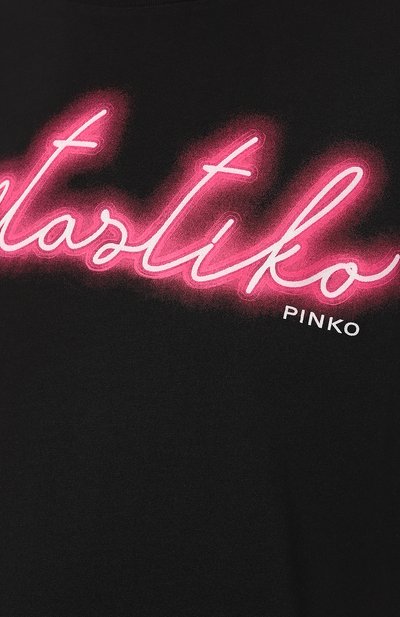 Хлопковая футболка PINKO черного цвета по цене 18050 руб., арт. 101704/A1AZ, фото 5 Хлопковая футболка PINKO, арт. 101704/A1AZ, фото 5