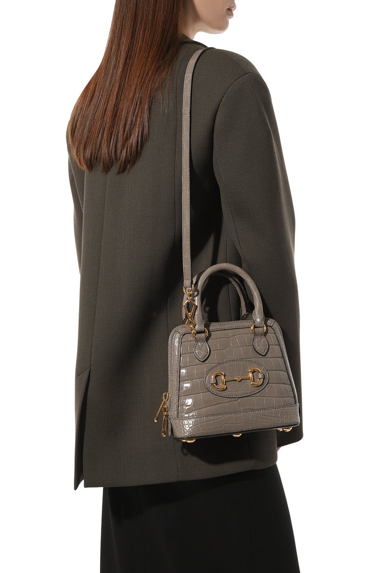 Сумка gucci horsebit 1955 mini из кожи аллигатора GUCCI, арт. 640716 EV40G, фото 1