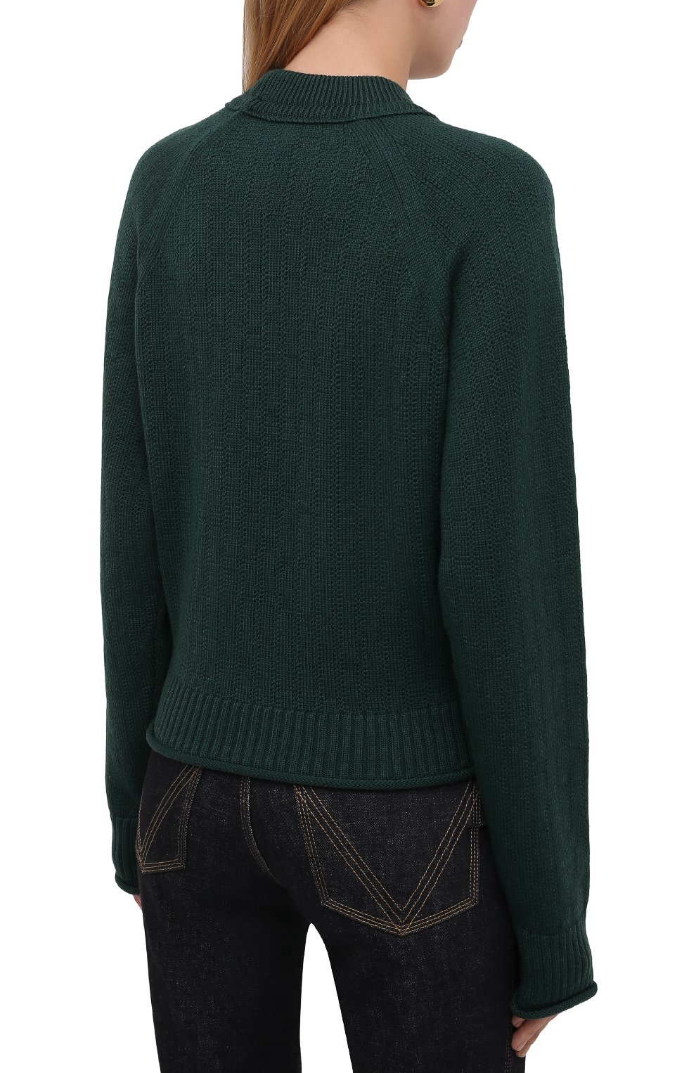 Шерстяной пуловер KENZO зеленого цвета по цене 38500 руб., арт. FB62PU6313TB, фото 4 Шерстяной пуловер KENZO, арт. FB62PU6313TB, фото 4
