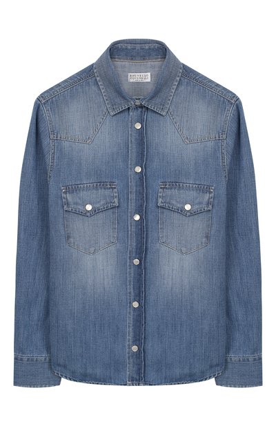 Хлопковая рубашка BRUNELLO CUCINELLI, арт. BE6454078B, фото 1